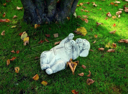 Garden Decoration Dog Patio Stone Figures Decorative White Statue